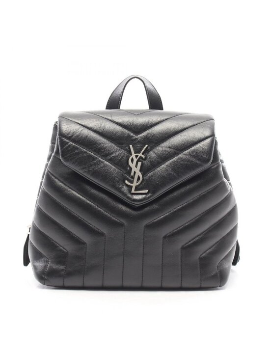 Saint Laurent Paris Backpack Loulou Black Leather Small main image 9